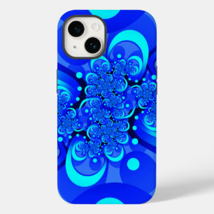ブルーのモダン抽象フラクタルアート Case-Mate iPhone 14ケース