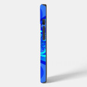ブルーのモダン抽象フラクタルアート Case-Mate iPhoneケース (裏面 / 左)