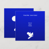 ブルーのモトクロスホイップ 招待状 (正面/裏面)