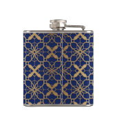 ブルーのモロッカンラッパーまたはワインビニールラッピングフラスコ フラスク (裏面)