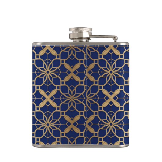 ブルーのモロッカンラッパーまたはワインビニールラッピングフラスコ フラスク (裏面)