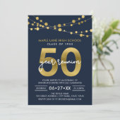 ブルーのライトの紐 卒業50周年記念同窓会 招待状 (スタンド正面)
