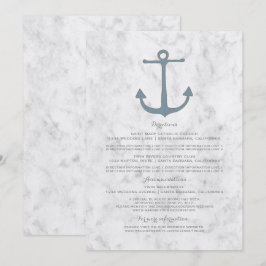 ブルーのラスティックアンカー結婚式情報 招待状