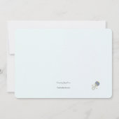 ブルーのラトル フォト ベビーシャワー 招待状 (裏面)