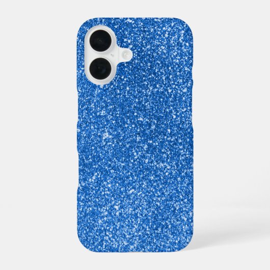 ブルーのラメデザイン iPhone 16ケース (裏面)