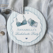 ブルーのランジェリーシャワーのパーティーファヴォリ 缶バッジ (インサイチュ)