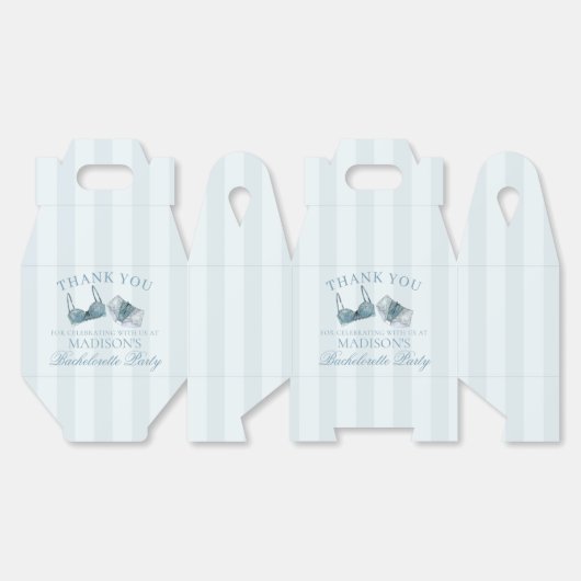 ブルーのランジェリー ブライズメイド パーティー ギフト ボックス (見開き)