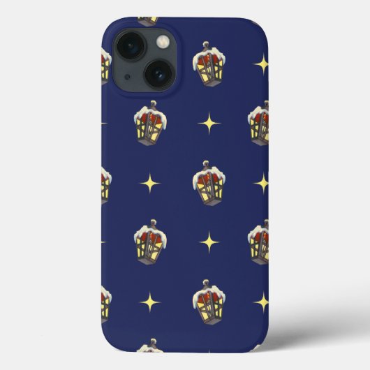ブルーのランタン付きヴィンテージクリスマスパターン Case-Mate iPhoneケース (裏面)