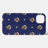 ブルーのランタン付きヴィンテージクリスマスパターン Case-Mate iPhoneケース (裏面 (横))