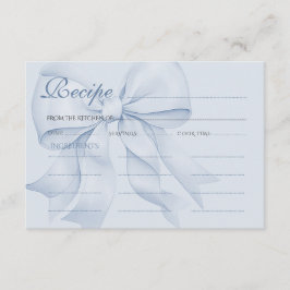 ブルーのリボン エレガントな ブライダルシャワー レシピ エンクロージャーカード