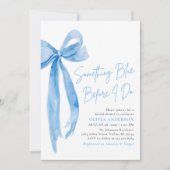 ブルーのリボン サムシングブルー ビフォーアイドゥー ブライダルシャワー 招待状 (正面)