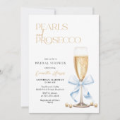 ブルーのリボン パール & プロセッコ 招待状 (正面)