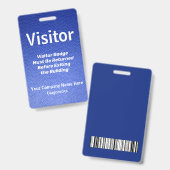 ブルーのレザーデザイン訪問者パス バッジ (正面＆裏面)