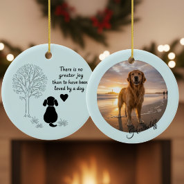 ブルーのレスキュー犬追悼フォトの引用 セラミックオーナメント