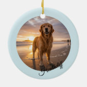 ブルーのレスキュー犬追悼フォトの引用 セラミックオーナメント (裏面)