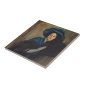 ブルーのレディのポートレート(ライムンド・デ・マドラゾ) タイル (側面)