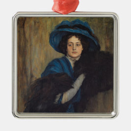 ブルーのレディのポートレート（ライムンド・デ・マドラゾ） メタルオーナメント