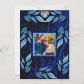 ブルーのレース モダン トレンディ ボヘミア クラシック アニバーサリー 招待状 (裏面)