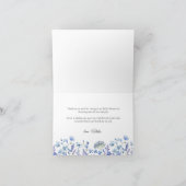 ブルーのワイルドフラワーデリケートな花 サンキューカード (内部)