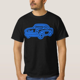 ブルーのヴィンテージカーイラスト Tシャツ