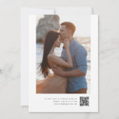 ブルーのヴィンテージ フラワーのセーブ・ザ・デート 招待状 (裏面)