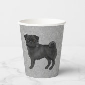 ブルーの仔鹿のパグ犬のかわいいキャラクターイラスト 紙コップ (正面)