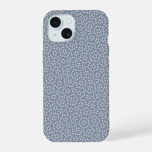 ブルーの伝統的なペンローズ柄 iPhone 15ケース (裏面)