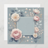 ブルーの何か 招待のお知らせ 招待状 (正面/裏面)