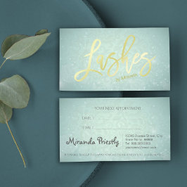 ブルーの偽のゴールド ラッシュ スクリプト メイクアップ アーティスト 予約カード