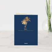 ブルーの偽ゴールド箔 プエルトリコ 結婚式 パスポート 招待状 (裏面)