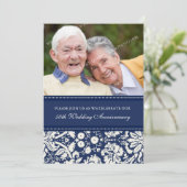 ブルーの写真 50周年パーティー招待状 招待状 (スタンド正面)