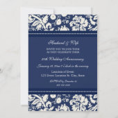 ブルーの写真 50周年パーティー招待状 招待状 (裏面)