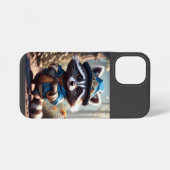 ブルーの制服のあらいぐま iPhone / iPad カバー (裏面横)
