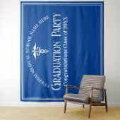 ブルーの医学校卒業パーティー写真ブース タペストリー (インサイチュ)