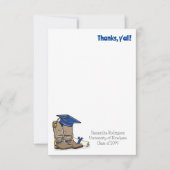 ブルーの卒業キャップとカウボーブーツ サンキューカード (正面)