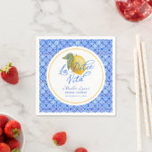 ブルーの地中海 ラ・ドルチェ・ヴィータ ブライダルシャワー スタンダードカクテルナプキン (インサイチュ)