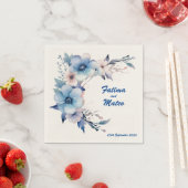 ブルーの夢:パーソナライズされたのナ結婚プキンス スタンダードカクテルナプキン (インサイチュ)