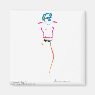 ブルーの女性 マグネット