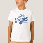 ブルーの少年TシャツのGoTennis Tシャツ (正面)