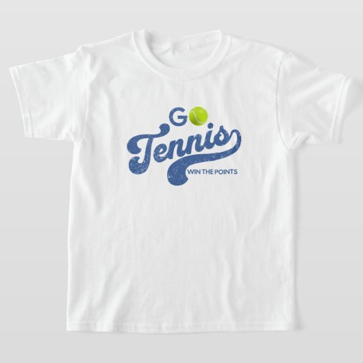 ブルーの少年TシャツのGoTennis Tシャツ (レイダウン)