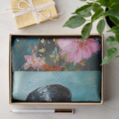 ブルーの帽子をかぶった気まぐれなダックのデコパージュ 薄葉紙 (ギフト)