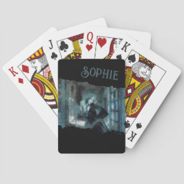 ブルーの幽霊少女 – 幻想的なシュールアート トランプ