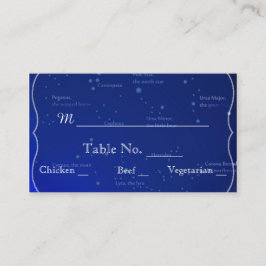 ブルーの座席表に宿結婚宿 プレイスカード