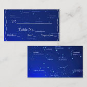 ブルーの座席表に宿結婚宿 プレイスカード (正面/裏面)