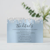 ブルーの情報カード ウェディング 詳細 エンクロージャー カード (スタンド正面)