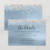 ブルーの情報カード ウェディング 詳細 エンクロージャー カード (正面/裏面)