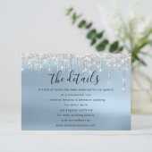 ブルーの情報カード ウェディング 詳細 エンクロージャー カード (スタンド正面)