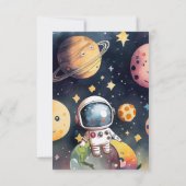 ブルーの惑星の宇宙　1歳の誕生日 招待状 (裏面)