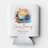 ブルーの愛がコーヒーをブレンド ブライダルシャワー ウェディング 缶クーラー (裏面)