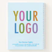 ブルーの手書き練習ノート カスタムロゴ ノートブック (裏面)